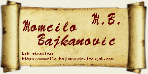 Momčilo Bajkanović vizit kartica
